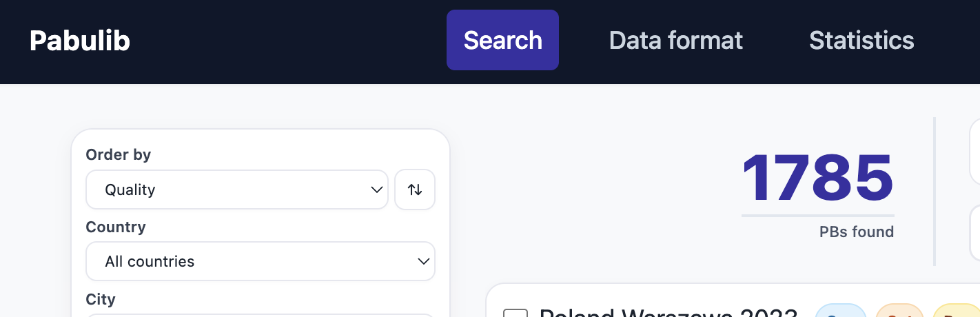 Pabulib now contains 1785 files
